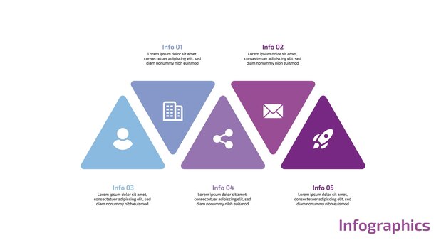 multiple steps infographics design with multiple shapes colors business flows flowcharts etc