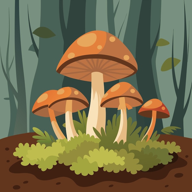 Mushrooms in the Forest