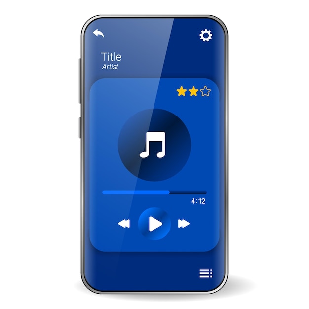 music player user interface realistic smartphone