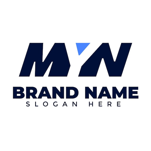 MYN letter negative space logo design vector template
