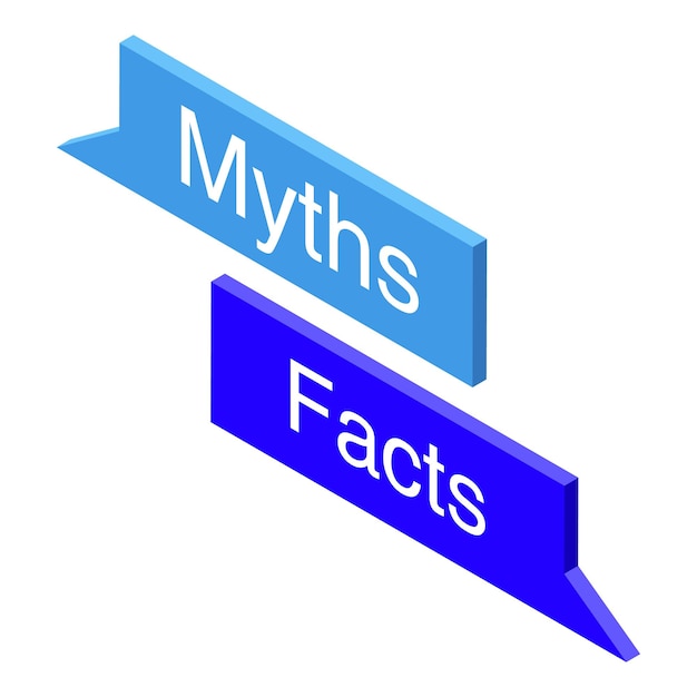 Myths versus facts separating truth from fiction in isometric style