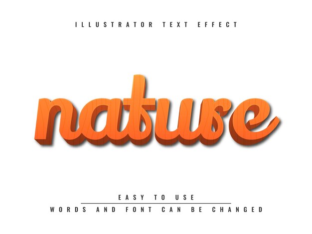 nature editable 3d text effect design