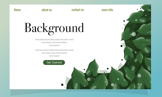 Nature foliage plants for background and landing page design set bundle