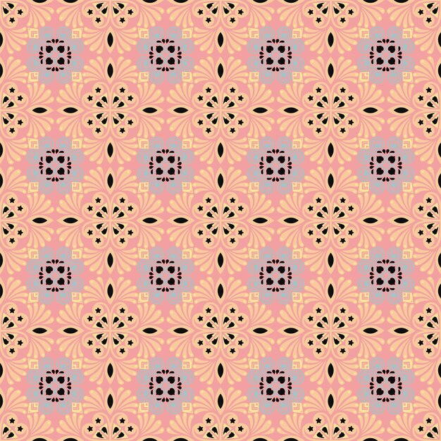 Nature Seamless Pattern Garden Floral Background Damask Plant Aboriginal Ornament Art
