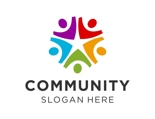 Návrh loga komunity vytvořený pomocí aplikace Corel Draw 2018 s bílým pozadím