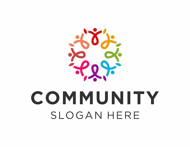 Návrh loga komunity vytvořený pomocí aplikace Corel Draw 2018 s bílým pozadím