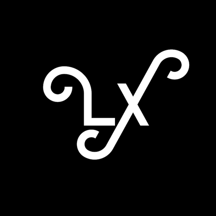 Vektor návrh loga lx s písmeny iniciály lx ikony loga abstraktní písmeno lx minimalistická šablona návrhu loga l x vektor návrhu písmen s černými barvami logo lx