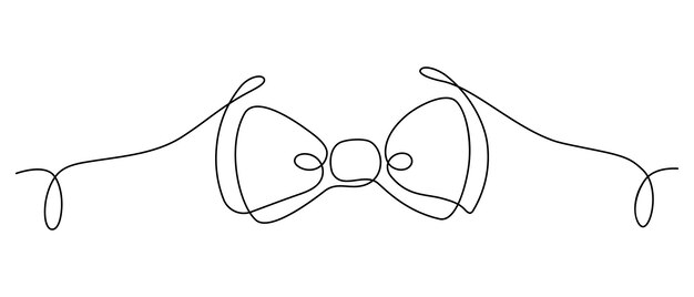 Neck with a bow tie single line art man in formal suit abstract minimal one line drawing