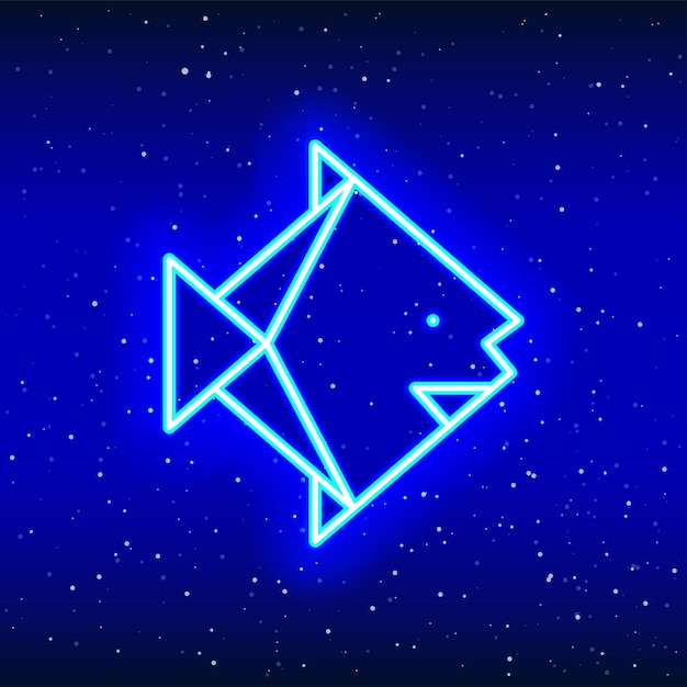 Neon blue origami fish Midnight blue The art of folding Neon fish design