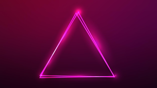 neon double triangular frame with shining effects