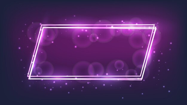 neon frame with shining effects and sparkles