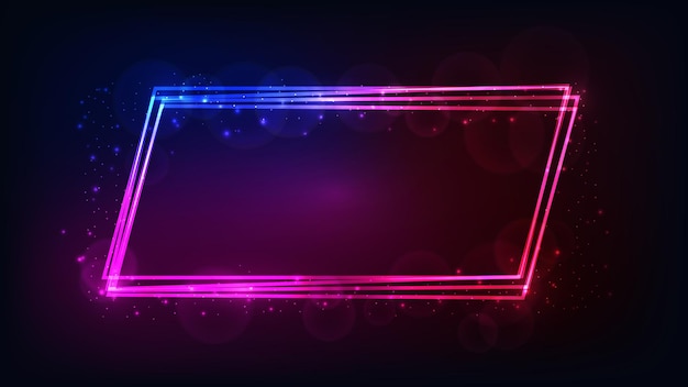 neon frame with shining effects and sparkles