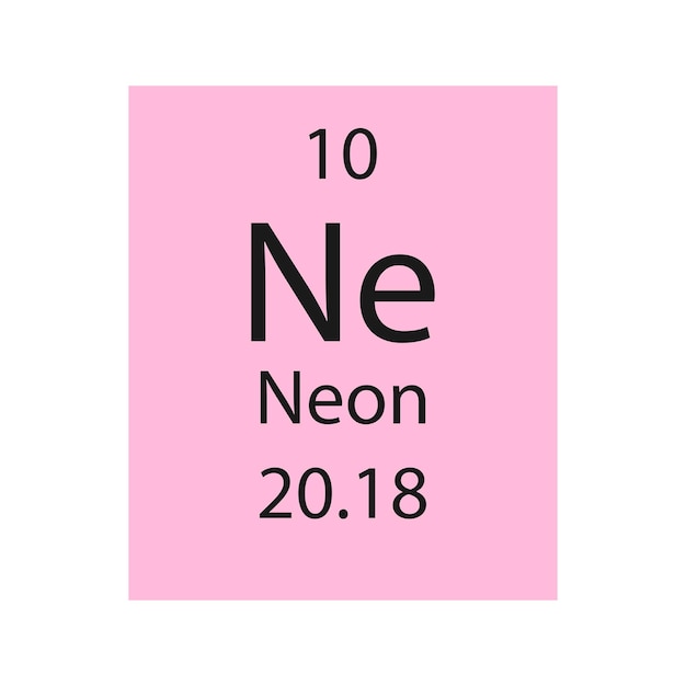 Neon symbol Chemical element of the periodic table Vector illustration