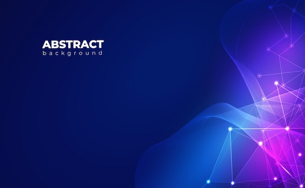 network connection background. with low poly, dot, circle, line, light. digital technology backdrop