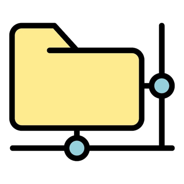 Network folder access icon Outline network folder access vector icon color flat isolated