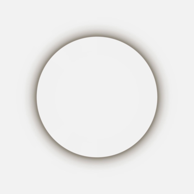 Neumorphic round buttons White geometric shapes in a trendy soft 3D style with shadow