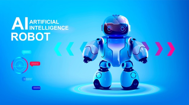 neural network generation tools with cute robot new technology for creating artificial intelligence