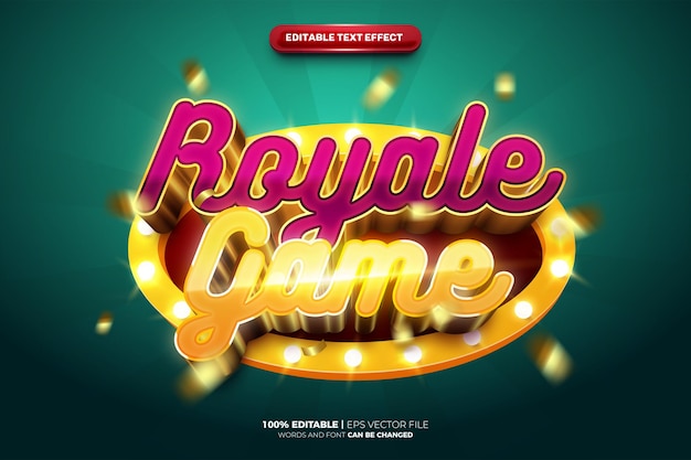 New Royale Game badge 3D Editable text Effect Style 281223