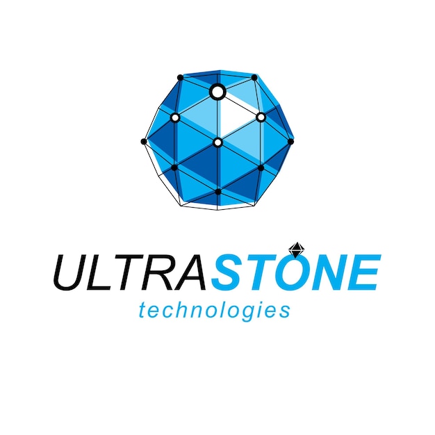 new technology symbol. 3d engineering vector, abstract polygonal shape.