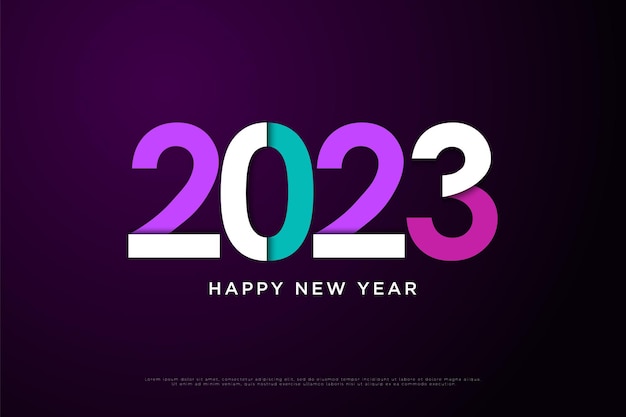 new year celebration 2023 with beautiful number color.