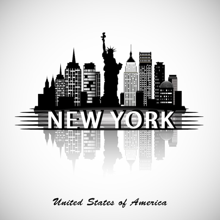 Vektor new york city skyline. new york city silhouette. vecror illustration.