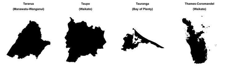 Vektor new zealand north island regions taranaki taupo tauranga thamescoromandel