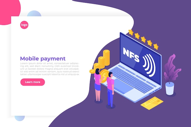NFS - Network File System isometric. Vector illustration.
