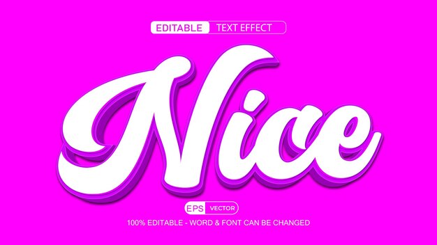 Nice Editable Text Effect Vector 3d style