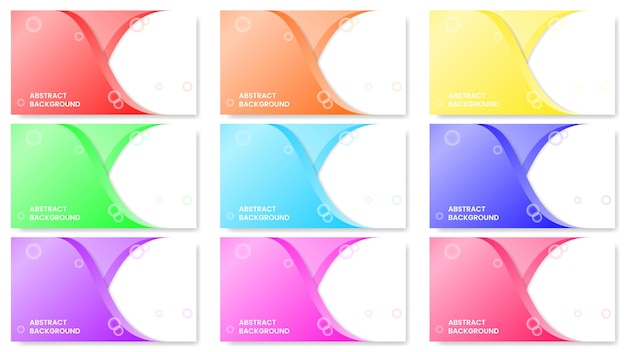 nine sets of background with copy space design template colorful simple modern and elegant