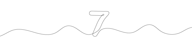 number 7 in continuous line drawing style abstract drawing number seven