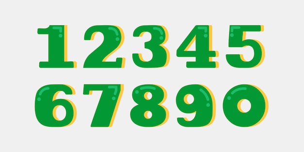 Number font Font of numbers in classical style with contemporary geometric design