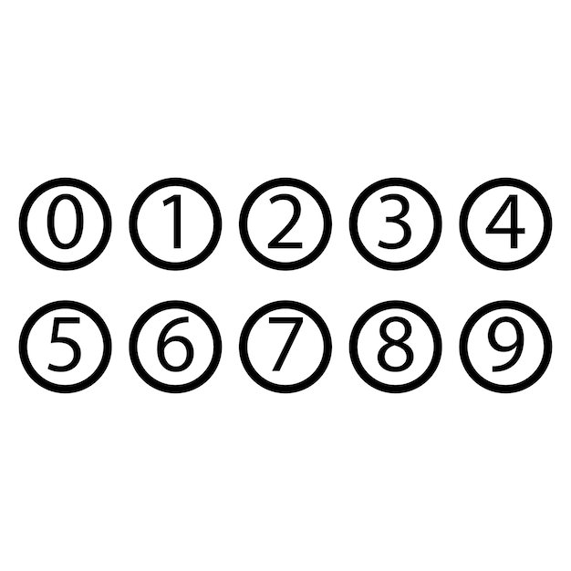 number icon vector design templates