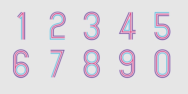 number set vector font alphabet modern dynamic flat design with brilliant colorful for your unique