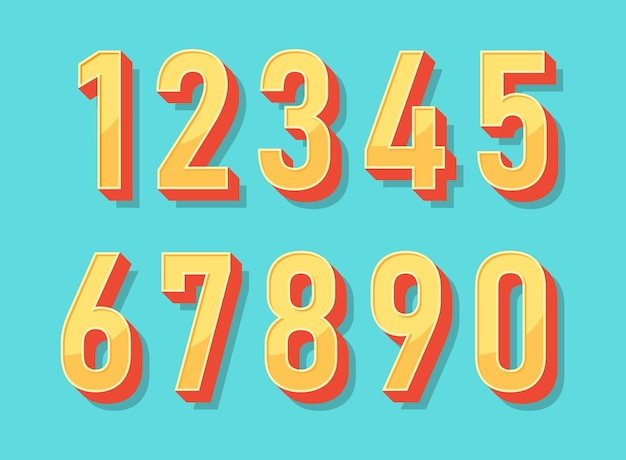Numbers font icon in flat style Typography vector illustration on isolated background Numeral typographic sign business concept
