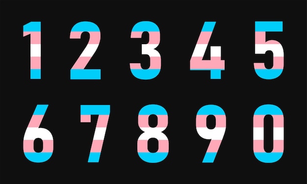 numbers with transgender lgbtq flag pattern vector illustration perfect for your identity transgender banner gays and lesbians posters bisexual design etc