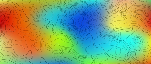 ocean bottom topographic line map curvy wave isolines vector illustration