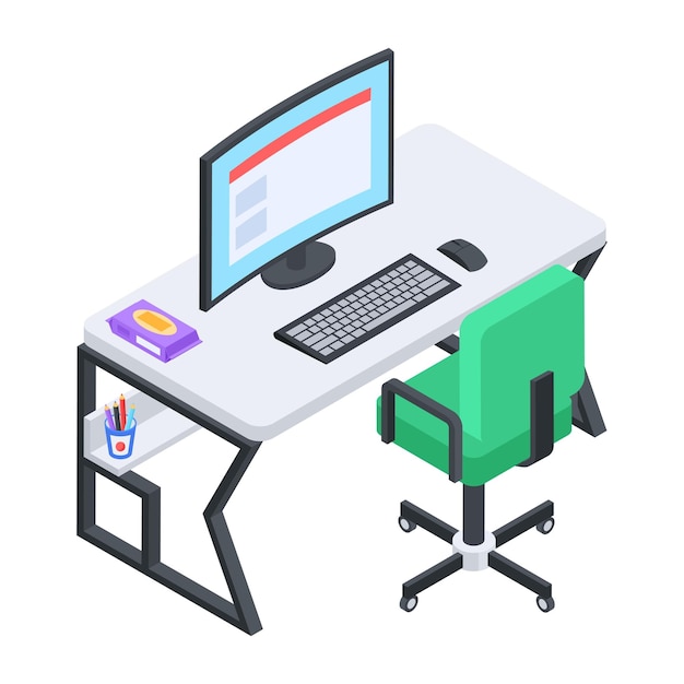 Office and Home Furniture Isometric Icons