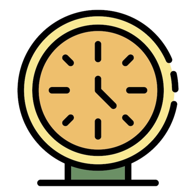 office clock icon outline office clock vector icon color flat isolated