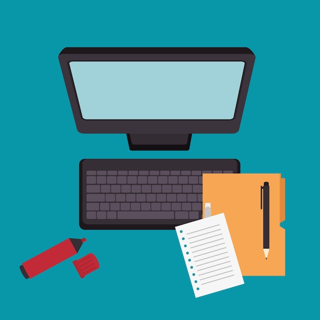 office equipment flat icons
