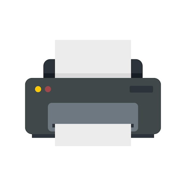 Office manager printer icon Flat illustration of office manager printer vector icon isolated on white background