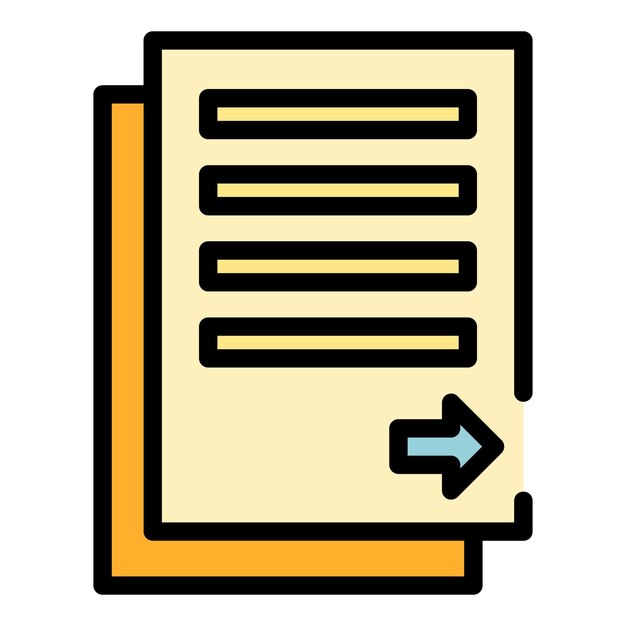 Office report icon Outline office report vector icon color flat isolated