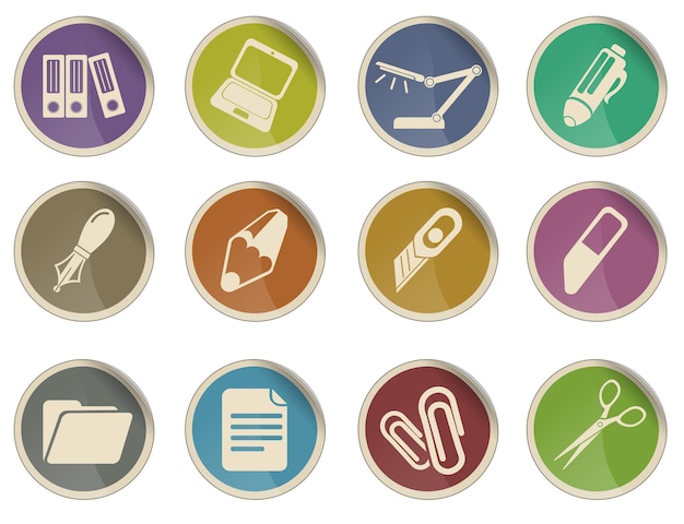 Office vector icon set
