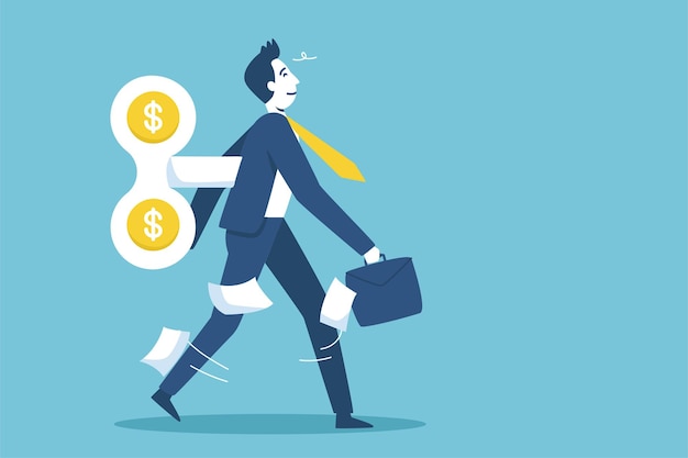 Office workers work motivated by their earned salary