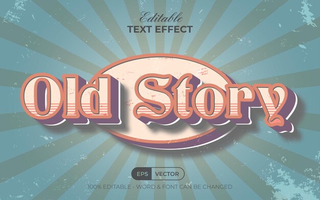 Old story text effect vintage style. Editable text effect.