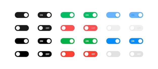 On Off toggle switch icons set Active and inactive sign for your ui design Vector illustration