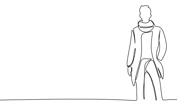 Vektor one line continuous man fashion silhouette hand drawn vector art