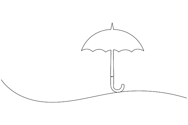 One Line Umbrella Drawing