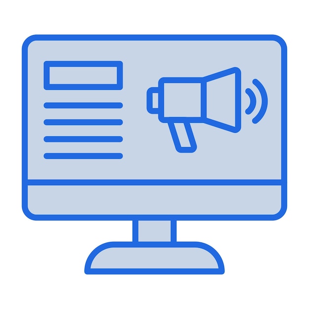 Online Ads Blue Tone Illustration