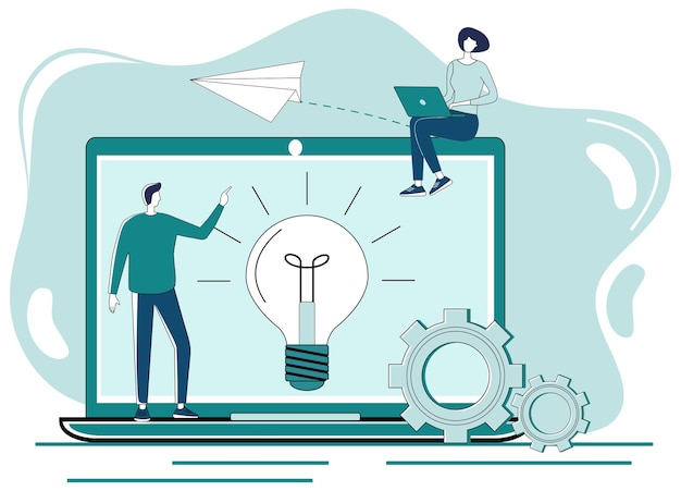 Online businessPeople do business using online technologiesTeamwork and collaboration
