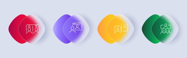 online chat icon set messaging app with communication and social media icons chatting concept glassmorphism style vector line icon for business and advertising